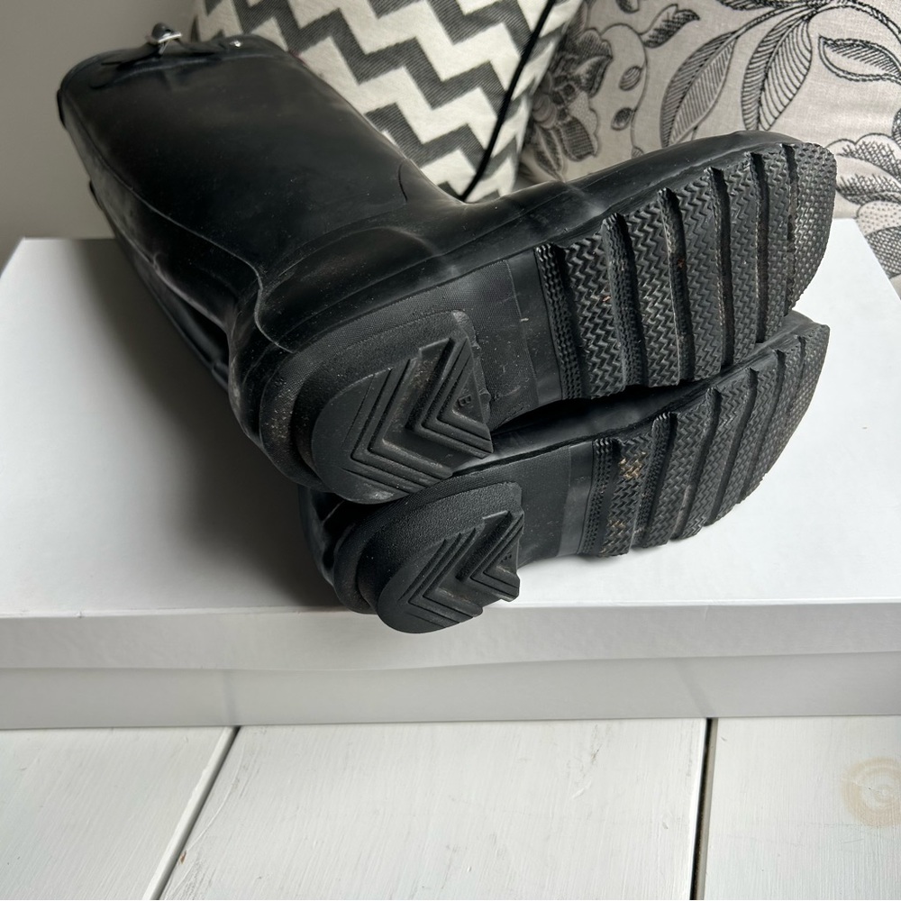 Hunter Black Tall Rubber Rain Boots - Picture 5 of 5